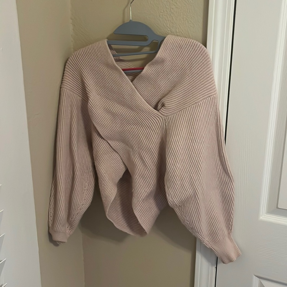 Wrap off the shoulder sweater